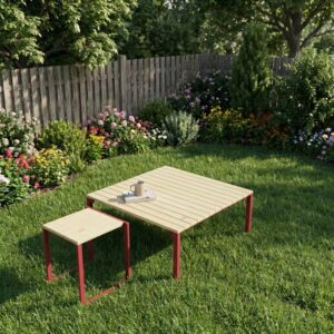 Table basse carrée en bois résistante MURZO