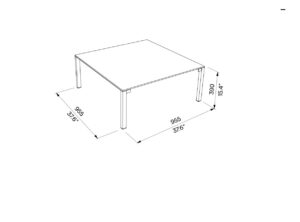 Table basse plateau HPL contre intempéries OCANA