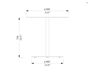 Table de terrasse diamètre 800mm ZIGLIARA