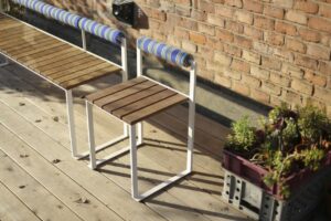 Tabouret extérieur dossier confortable FORCIOLO