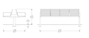 U1-390 banc double tout acier CRAON plan