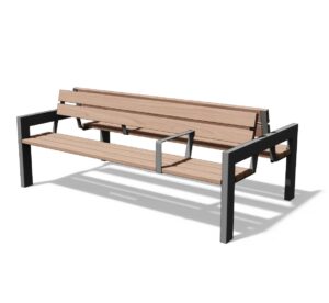 U1-450 banc double long bois VALLET 2150mm