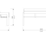 U1-450 banc double plan 1850mm