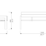 U1-450 banc double plan 2150mm