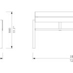 U1-451 banc bois double plan 1850mm