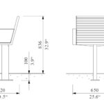 U3-193 fauteuil métal accoudoirs égoé plan