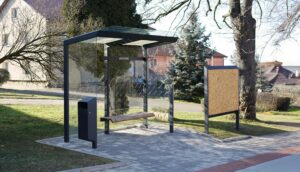 Abribus L4170mm avec parois latérales et banc PANTIN (11)