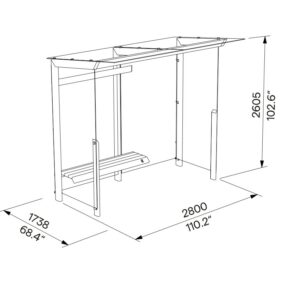 Abribus avec banc bois et 2 parois latérales BOBIGNY (13)