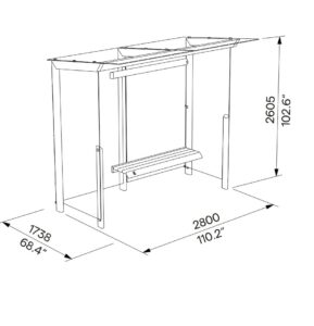 Abribus avec banc bois et 2 parois latérales BOBIGNY (14)