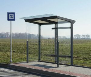 Abribus avec banc bois et 2 parois latérales BOBIGNY (5)