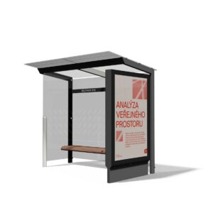 Abribus avec banc parois et panneau publicitaire LE RAINCY