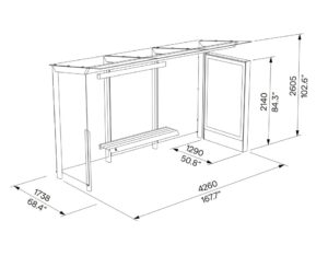 Abribus avec parois Latérale et panneau publicitaire et banc BONDY (2)