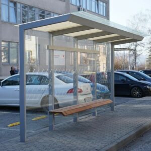 Abribus grand modèle simple avec bancs intégrés DRANCY