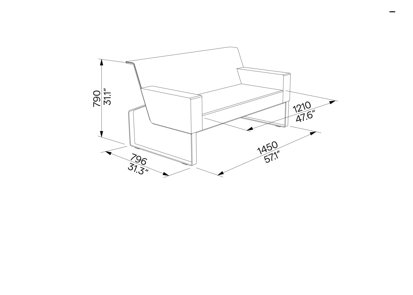 Canapé design tissu accoudoirs outdoor MOÏTA