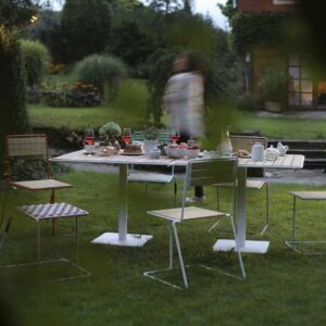 Chaise acier bois extérieur TARRANO