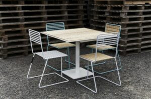 Chaise acier bois extérieur TARRANO