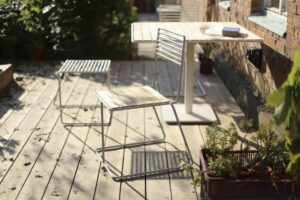 Chaise acier bois outdoor TALLONE
