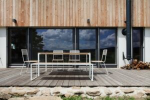 Chaise acier bois outdoor TALLONE