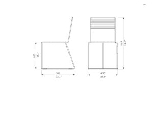 Chaise acier bois outdoor TALLONE