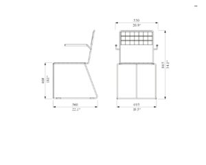 Chaise robinier avec accoudoirs TOX