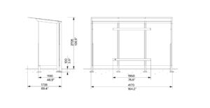 Collection X1-310-SS abribus parois latérales dim