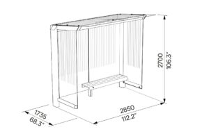 Collection X2-210R-SS abribus assise à droite_