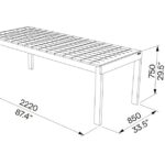 L2 Table bois 220cm SN105