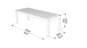 L2 Table bois 220cm SN105