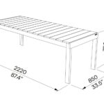 L2 Table bois 220cm SN115