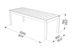 L2 Table bois 220cm SN115