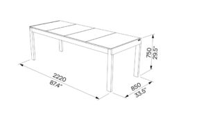 L2 Table hpl 220cm SN125