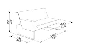 R1 Canapé 2 places avec un accoudoir côté droit MO126