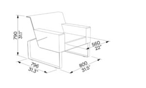R1 Fauteuil avec poches MO1102