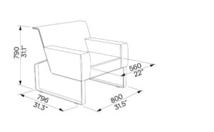 R1 Fauteuil poche avant MO1101