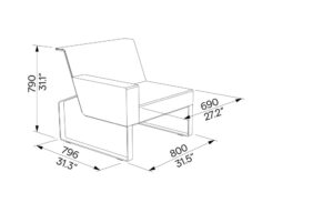 R1 Fauteuil un accoudoir côté droit MO116