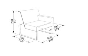 R1 Fauteuil un accoudoir gauche MO117