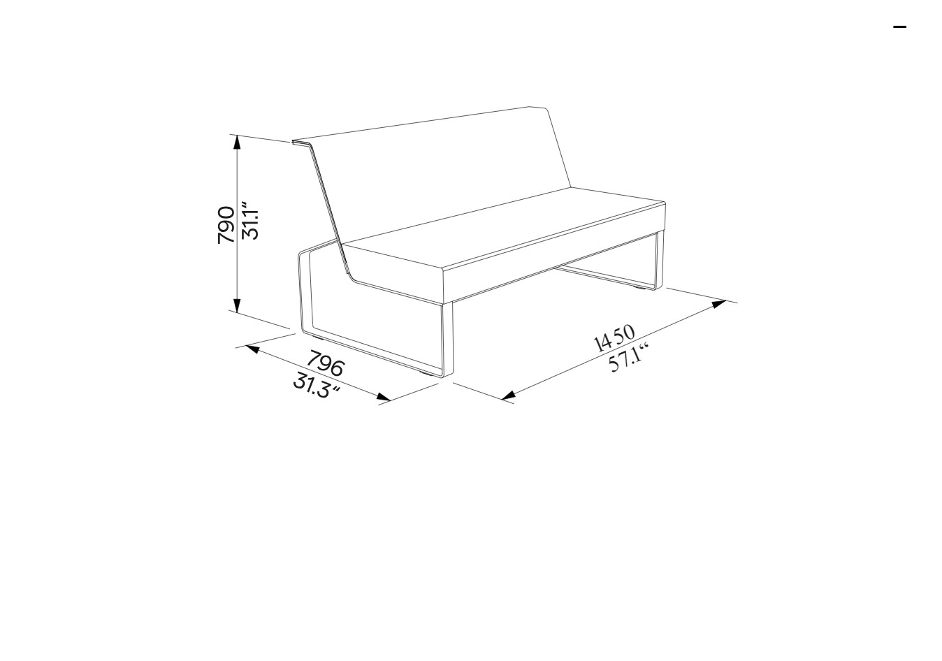 Sofa élégant de jardin 2 places MOLTIFAO
