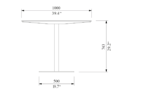 T1 Table acier 100cm KL108