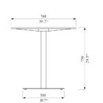 T1 Table acier 78cm KL118
