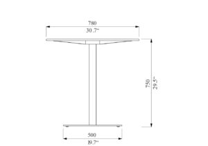 T1 Table acier 78cm KL118