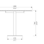 T1 Table bois 100cm KL106 dim
