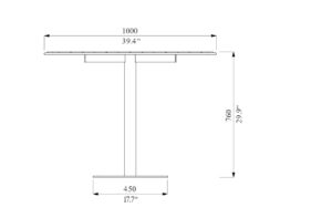T1 Table bois 100cm KL106 dim