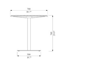 T1 Table bois 78cm KL116