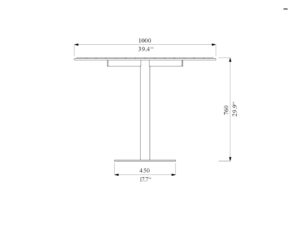 Table carrée bois acier extérieur TOMINO