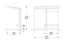X1-200L-RS abribus assise à droite
