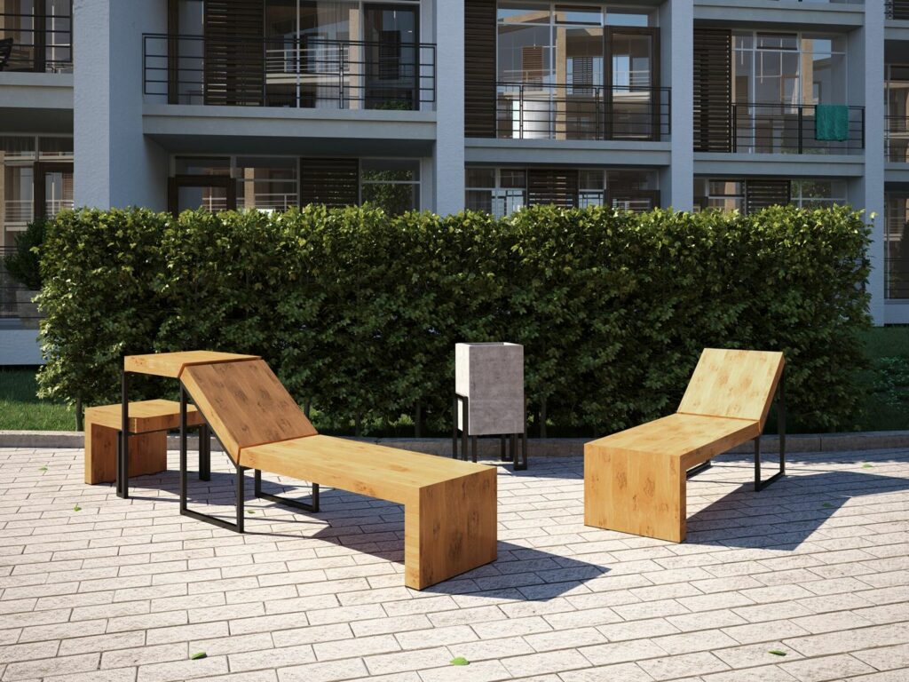 62305 chaise longue avec table VEST