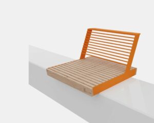 Assise sur muret acier bois VICHY .
