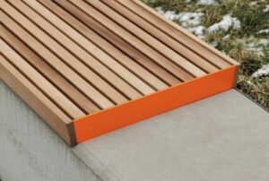 Assise sur muret acier bois VICHY.