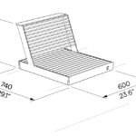 Assise sur muret acier bois VICHY plan