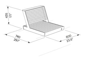 Assise sur muret acier bois VICHY plan